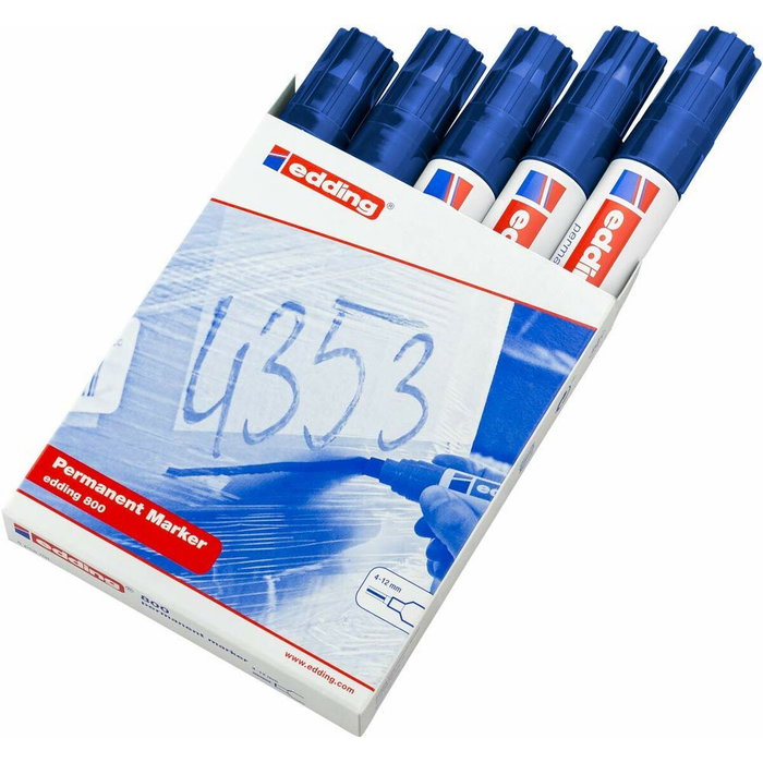 Marqueur permanent Edding 800 Bleu (5 Unités) Marqueur permanent Edding 800 Bleu (5 Unités)