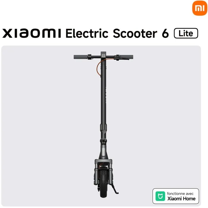 Xiaomi Electric Scooter 6 Lite - Trottinette électrique 10" - 500 W - Autonomie 25 km - 25 km/h - Noir