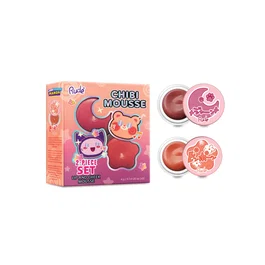 Rude Cosmetics Set Chibi Mousse Lip & Cheek Balm 2-In-1 Tada! et Fuzzy