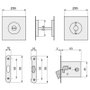 DIDHEYA Kit de fermeture pour porte coulissante 85x85 mm acier inoxydable Kube 4250 avec poignée et verrouillage déverrouillage