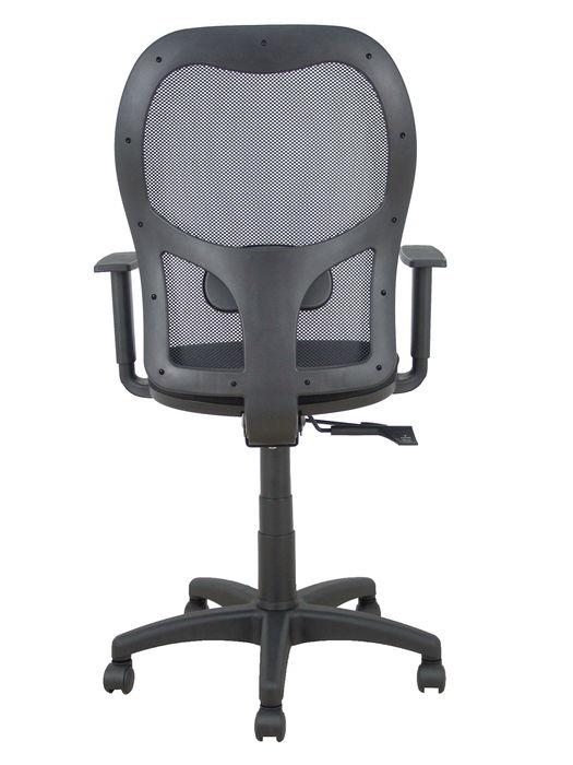 Chaise Alocén Synchrone/Traslack tissu Noir Structure polyamide noire Accoudoir 1D Sans appui-tête Roulettes en nylon 50 mm