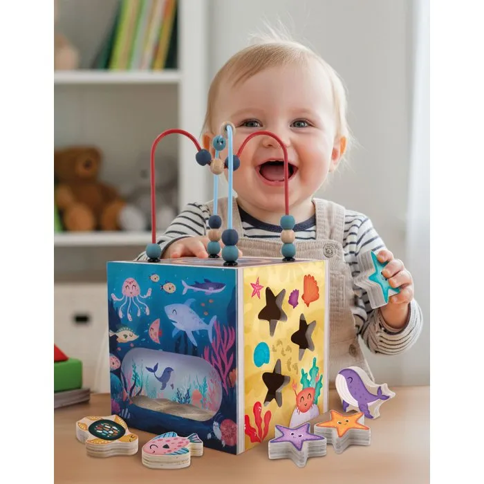 Lisciani Giochi Jouer et Apprendre Cube Sensoriel - Univers marin