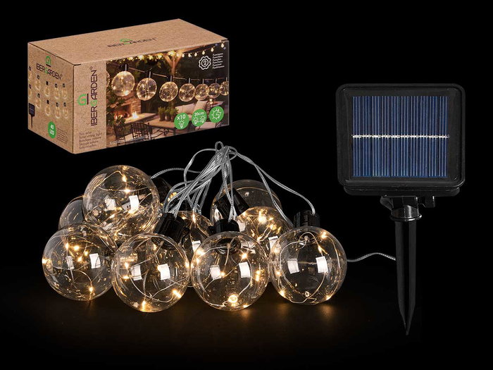IBERGARDEN Tira Solar 10 Grandes Ampoules Lumière Chaude IBERGARDEN Tira Solar 10 Grandes Ampoules Lumière Chaude