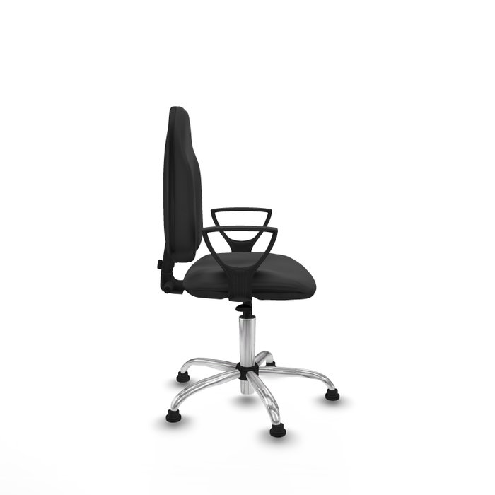 PIQUERAS Y CRESPO Chaise de bureau Algarra, Similicuir gris foncé, Piètement chromé