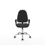 PIQUERAS Y CRESPO Chaise de bureau Algarra, Similicuir gris foncé, Piètement chromé