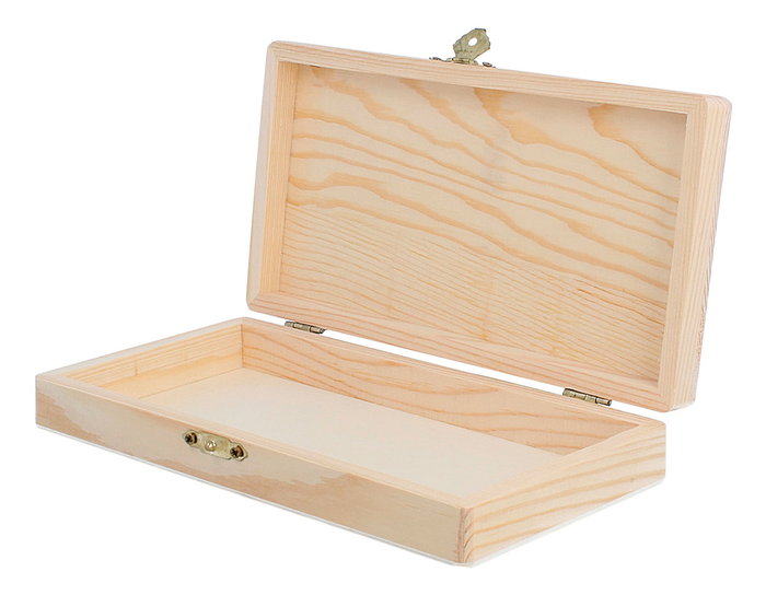 Innspiro Boîte rectangulaire en bois de pin massif 20x10,5x3,5cm