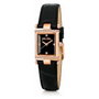 Folli Follie WF13B037SSK avec boîtier doré et bracelet en cuir noir
