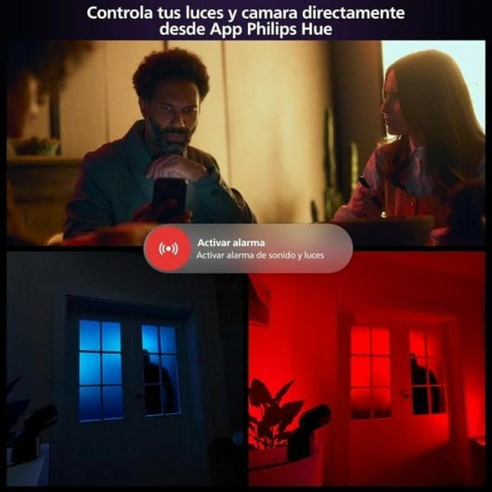 Philips Hue Kit de démarrage Secure avec caméra 1080p, 2 capteurs de contact, 2 ampoules et pont Philips Hue Kit de démarrage Secure avec caméra 1080p, 2 capteurs de contact, 2 ampoules et pont