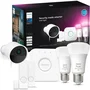 Philips Hue - Kit de démarrage Secure avec caméra filaire 1080p, 2 capteurs de contact, 2 ampoules connectées White et Color Ambiance et pont