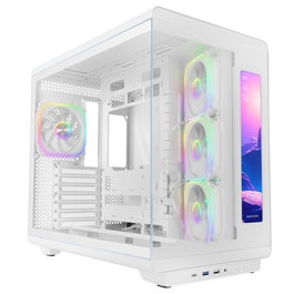 Mars gaming MCREVMAXW Boîtier PC Midi Tower Blanc avec Écran IPS 11,8 pouces