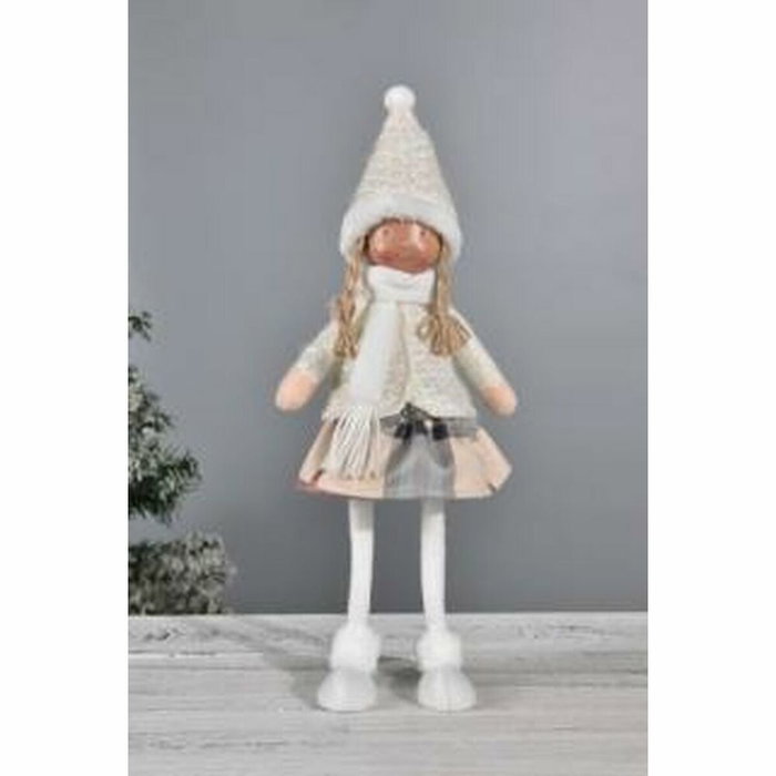 Figurine Décorative DKD Home Decor Noël Poupée Polyester Filles (15 x 9 x 43 cm) (2 Unités)