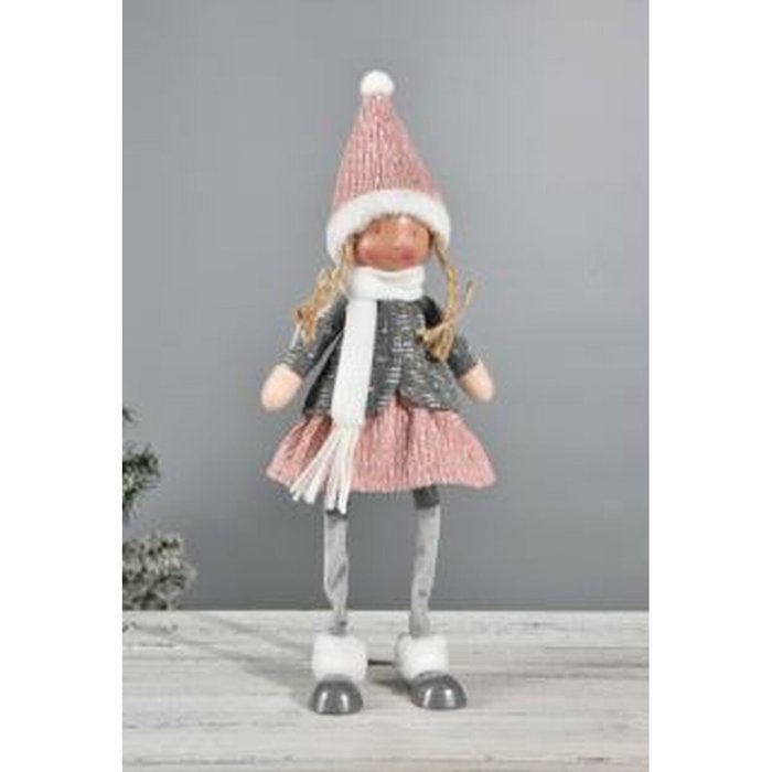 Figurine Décorative DKD Home Decor Noël Poupée Polyester Filles (15 x 9 x 43 cm) (2 Unités)