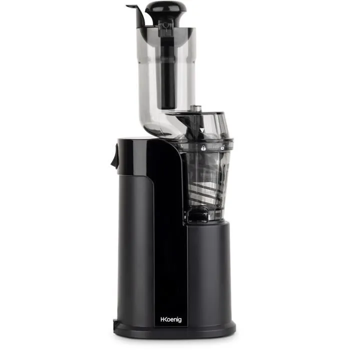 H.Koenig GSX16 Extracteur de jus - 250 W - 0,8 L - Pression douce 60 tours/min - Conservation vitamines - Noir