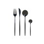 DKD Home Decor Couverts en Acier Inoxydable Noir, 16 Pièces