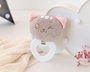 KioKids Dolci Amici - Mordedor Peluche Bébé en Forme de Chaton Rose - Anneau de Dentition en Silicone Texturé - Pour Bébés dès 3 Mois