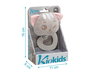 KioKids Dolci Amici - Mordedor Peluche Bébé en Forme de Chaton Rose - Anneau de Dentition en Silicone Texturé - Pour Bébés dès 3 Mois