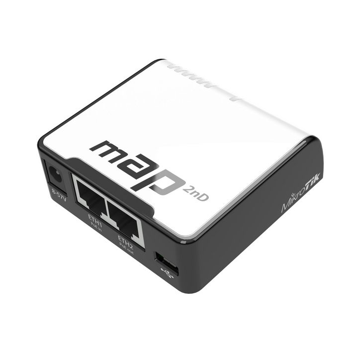 MikroTik Point d'accès sans fil mAP 2,4 GHz 802.11b/g/n avec PoE passif, port microUSB et alimentation 11-57 V sous RouterOS