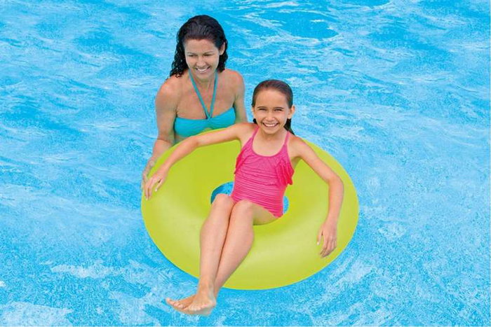 Intex - Bouée cerceau neon 91 cm pour +8 ans - Série limitée modèles assortis en PVC