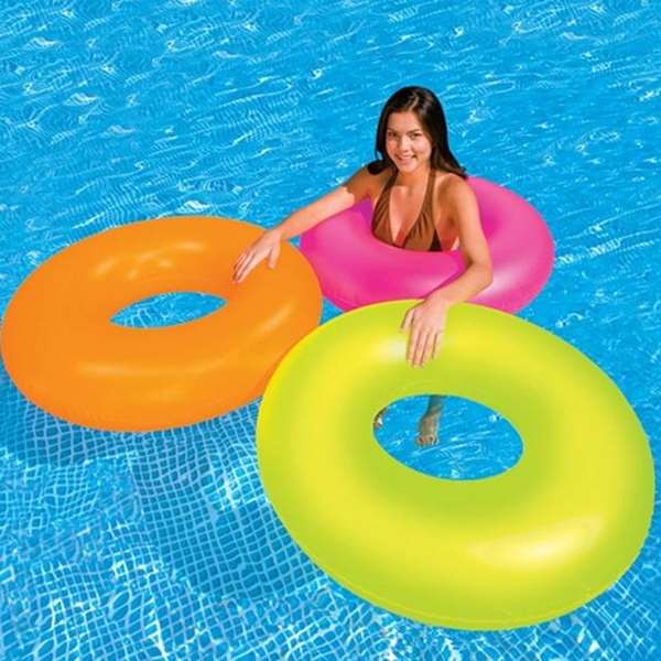 Intex - Bouée cerceau neon 91 cm pour +8 ans - Série limitée modèles assortis en PVC