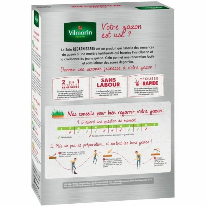 Vilmorin Semences de gazon Soins regarnissage universel 2 en 1 - 1kg Vilmorin Semences de gazon Soins regarnissage universel 2 en 1 - 1kg