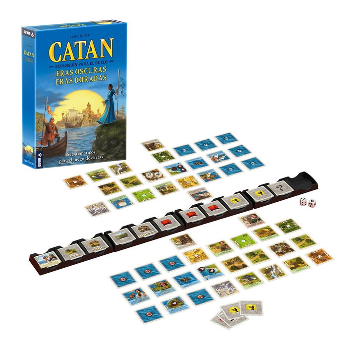 Devir Catan: Le Duel – Extension Ères Sombres et Ères Dorées – Jeu de cartes en espagnol pour 2 joueurs Devir Catan: Le Duel – Extension Ères Sombres et Ères Dorées – Jeu de cartes en espagnol pour 2 joueurs