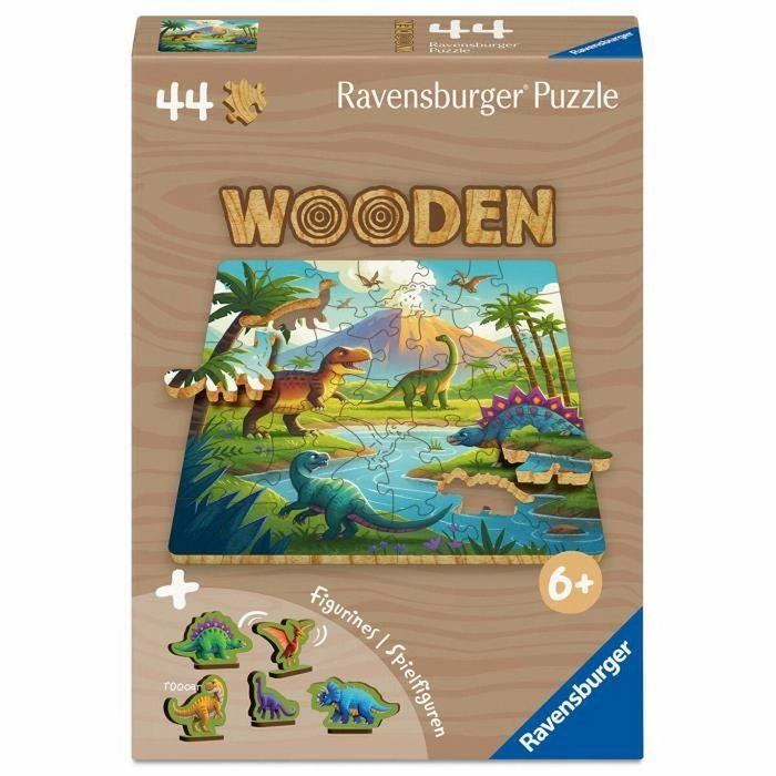 Ravensburger Les dinosaures - Puzzle bois 44 pièces - dès 6 ans Ravensburger Les dinosaures - Puzzle bois 44 pièces - dès 6 ans