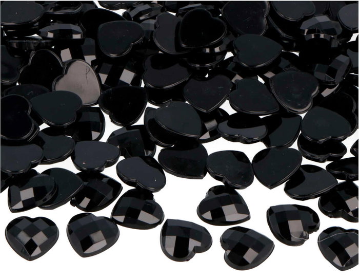 Innspiro Gemmes décoratives acryliques cœur noir opaque 14x14mm 500u. Innspiro Gemmes décoratives acryliques cœur noir opaque 14x14mm 500u.