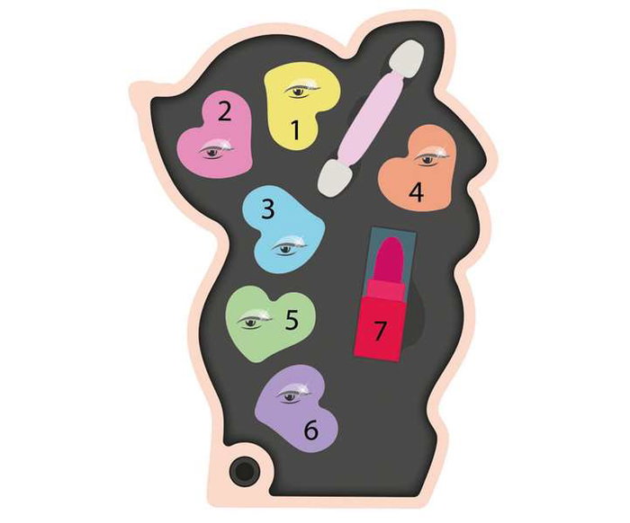 Trousse de maquillage pour enfants et voyages avec palette de fards à paupières - Taille compacte - Testé dermatologiquement - Forme faon