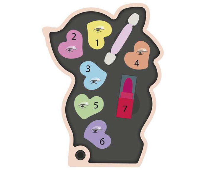 Trousse de maquillage pour enfants et voyages avec palette de fards à paupières - Taille compacte - Testé dermatologiquement - Forme faon