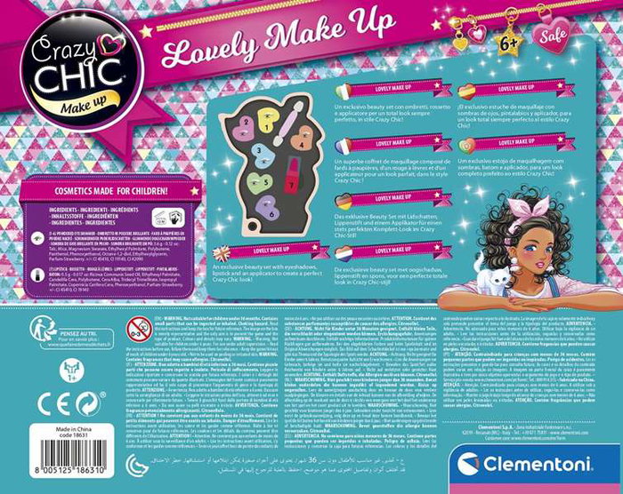 Trousse de maquillage pour enfants et voyages avec palette de fards à paupières - Taille compacte - Testé dermatologiquement - Forme faon