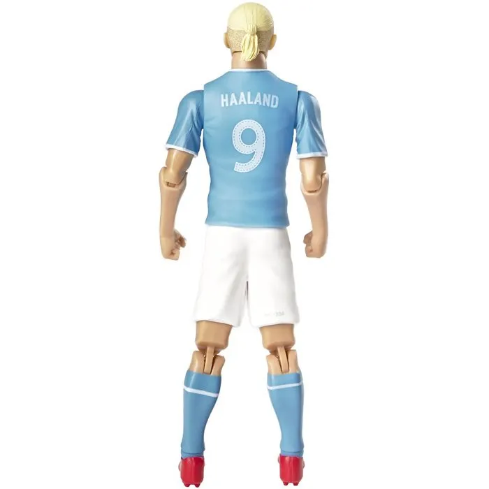 Megableu - Figurine articulée Erling Haaland - Manchester City - Numéro 9 - 20 cm avec 10 points d'articulation - Ballon inclus - Figurine collector