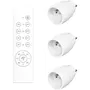 GAO Kit de 3 Prises Télécommandées, Contrôle à Distance ON/OFF, Portée 30 m, Télécommande All ON/OFF avec Minuterie 1-4 h