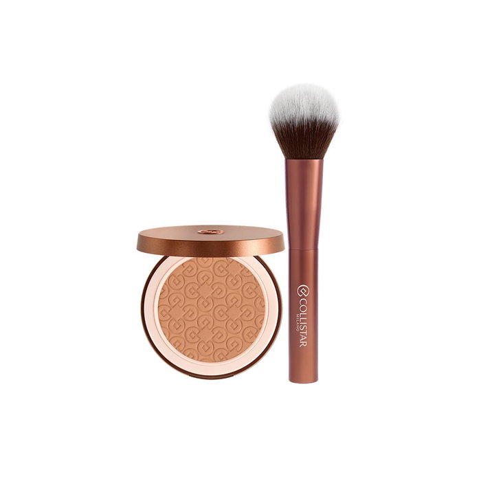 Collistar Terra Bronzing Poudre bronzante effet soie lot de 2 N° 4.4 + pinceau