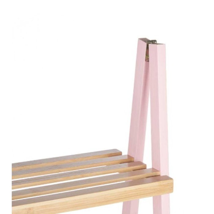 BERILO Étagère Escaliers 4 Étagères Bambou Rose