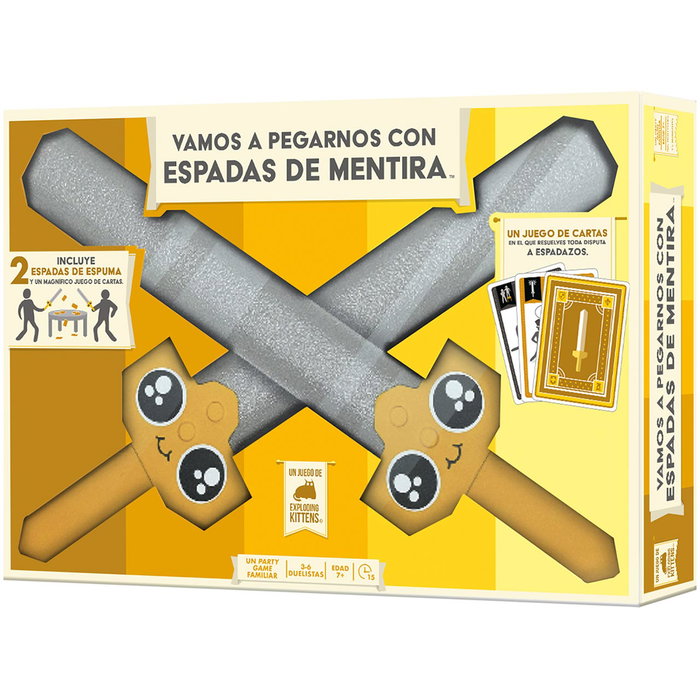 Asmodee Vamos A Pegarnos C/ Espadas Mentira Ekiswrd01Es - Jeu de cartes et de combat avec épées en mousse pour 3 à 6 joueurs, à partir de 10 ans