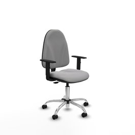 PIQUERAS Y CRESPO Chaise de bureau Algarra, tissu gris clair, base chromée