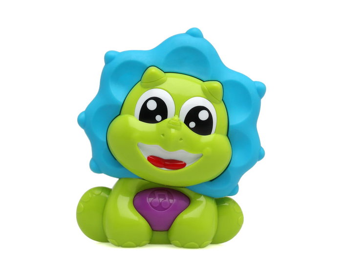 KioKids Mordedor Musical en Forma de Dinosaurio, Sonajero et Anneau de Dentition pour Bébé +3 Mois - Couleurs Vert et Bleu avec Mélodies