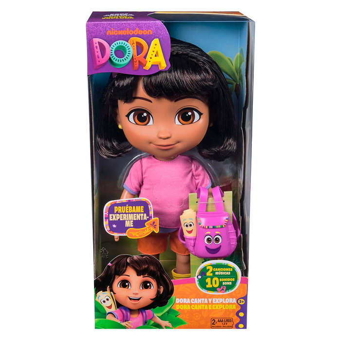 Spin Master Poupée Interactive Dora La Exploradora - Chante et Explore avec Phrases Bilingues, Cheveux à Coiffer et Accessoires, Jouet Enfant 3 Ans et Plus 6073379