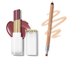 Revlon - Coffret Duo Gloss Super Lustrous Glass Shine et Crayon à Lèvres Multiliner - #Glazed - Hydratation intense - 2 pièces