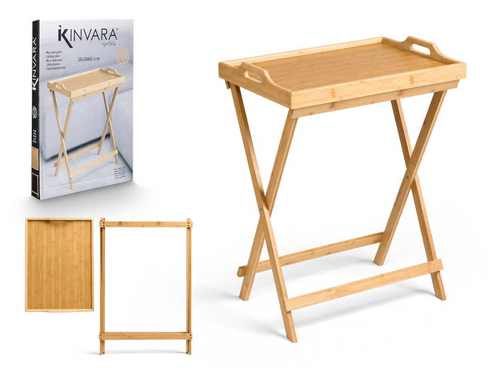 Kinvara Table pliante en bambou et MDF naturelle 50x36x64,5 cm (Set de 4) Kinvara Table pliante en bambou et MDF naturelle 50x36x64,5 cm (Set de 4)