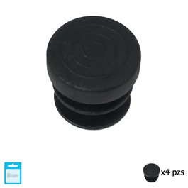 MAURER Embouts ronds intérieurs noirs 16mm, pack de 4 pièces