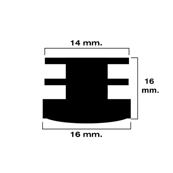 MAURER Embouts ronds intérieurs noirs 16mm, pack de 4 pièces MAURER Embouts ronds intérieurs noirs 16mm, pack de 4 pièces