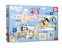 Educa Bluey Puzzle Superpack 4 en 1 - Puzzle 25 pièces, Puzzle 50 pièces, Jeu de mémoire, Domino 28 pièces - Multilingue