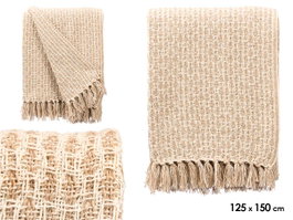 GIFTDECOR Tapis multiusage tissage entrecroisé crème 125x150cm