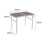 Marbueno 10031M Table Pliante Aluminium Marron 90x60 cm Réglable en Hauteur avec Poignée
