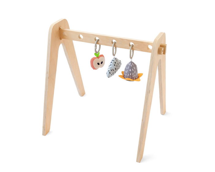 KioKids - Portique d'éveil en bois pour bébé dès 2 mois avec 3 jouets suspendus (hochet, sifflet, miroir) - Gimnasio Infantil de Madera - Beige KioKids - Portique d'éveil en bois pour bébé dès 2 mois avec 3 jouets suspendus (hochet, sifflet, miroir) - Gimnasio Infantil de Madera - Beige