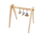 KioKids - Portique d'éveil en bois pour bébé dès 2 mois avec 3 jouets suspendus (hochet, sifflet, miroir) - Gimnasio Infantil de Madera - Beige