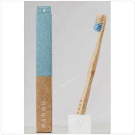 Banbu Brosse à dents adulte dureté moyenne bambou bleu