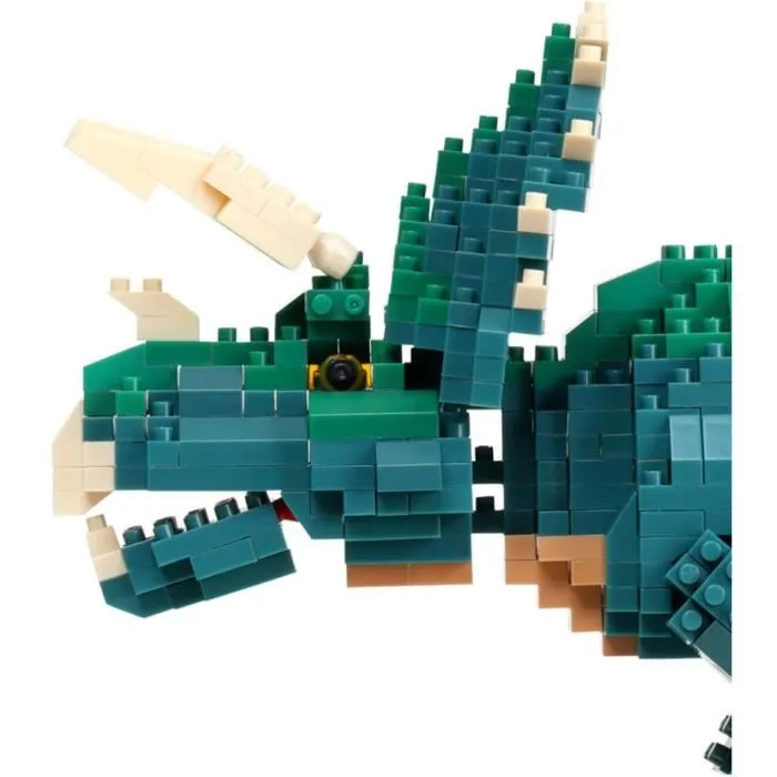 BANDAI NANOBLOCK - Figurine en briques de construction Triceratops Deluxe, modèle détaillé avec 930 pièces, à partir de 12 ans