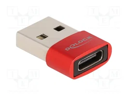 DELOCK Adaptateur USB 2.0 de prise USB A vers socle USB C rouge
